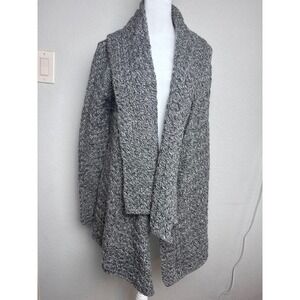 Irelands Eye Glenross Waterfall Cardigan Charcoal Marl Grey Knit Ireland M NEW